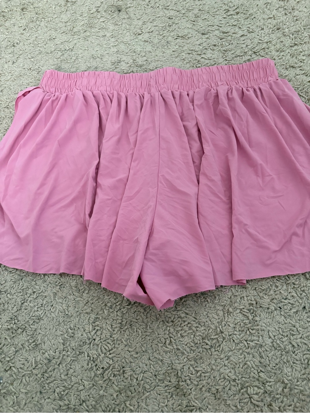 Women's Pink Elastic-Waist butterfly shorts